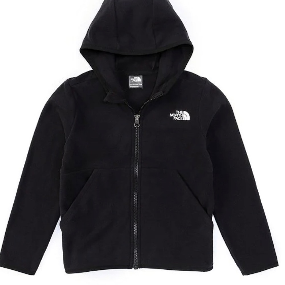 North Face never worn black fleece hoodie size 2T with pockets and hood